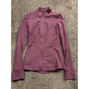 Lululemon Define Jacket Womens 4 Purple Full Zip Thumbholes Running Yoga Workout